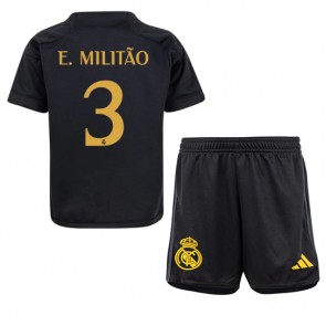Real Madrid Eder Militao #3 Dětské Alternativní dres komplet 2023-24 Krátký Rukáv (+ trenýrky)